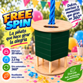 FREE SPIN (ideal para festejos de 20 niños) - Sin decoración - Reutilizable - Diferentes colores